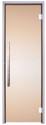 Стеклянная дверь для хамама GREUS Exclusive 70/190 бронза 2 петли 109227 фото