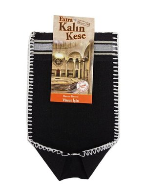 Кесе для тела жесткая черная KALIN (целлюлоза 100%) 26х16см для хаммама - турецкой бани 109749 фото