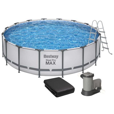 Каркасний басейн Bestway 5612Z (488х122 см) з картриджним фільтром, драбиною та тентом 25136 фото