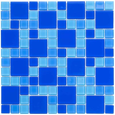 Мозаїка скляна Aquaviva Cristall Dark Blue (23 - 48 мм) 17602 фото