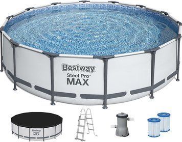 Каркасний&nbsp;басейн&nbsp;Bestway&nbsp;56950&nbsp;(427х107 см) з картриджним фільтром, тентом і драбиною 22514 фото