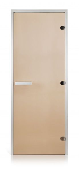 Стеклянная дверь для хамама GREUS прозрачная бронза 80/200 алюминий 108979 фото