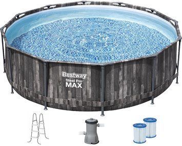 Каркасний басейн Bestway Wood Style 5614X (366х100 см) з картриджним фільтром та драбиною 25303 фото