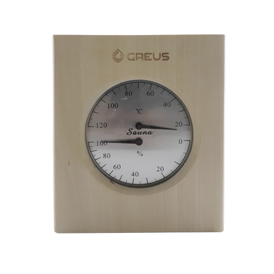 Термогигрометр Greus 16х14,5 липа для бани и сауны 107181 фото