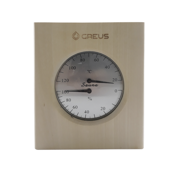 Термогігрометр Greus липа 16х14,5 для лазні та сауни 107181 фото