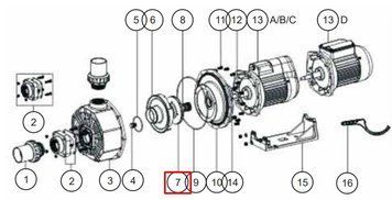 Крильчатка для насоса Emaux SB10/SR10 (1311004) 34161 фото