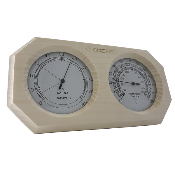 Термогигрометр Greus 26х14 липа для бани и сауны 107180 фото