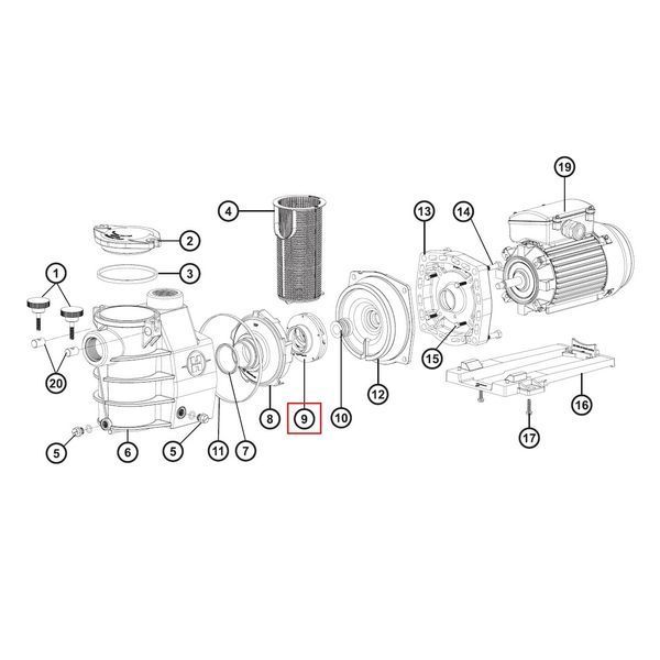 Крильчатка для насосів Hayward Max-Flo/PowerLine Plus 1 НР (SPX1611CEX) 16855 фото
