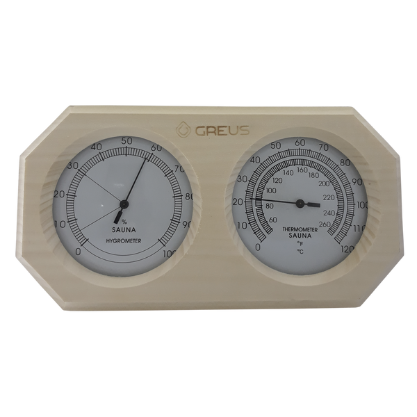 Термогигрометр Greus 26х14 липа для бани и сауны 107180 фото