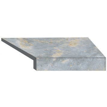 Кутовий Г-подібний елемент бортової плитки Aquaviva Loft Blue, 600x345x50(20) мм (правий/45&deg;) 33655 фото