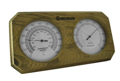 Термогигрометр Greus кедр 26х14 для бани и сауны 106864 фото