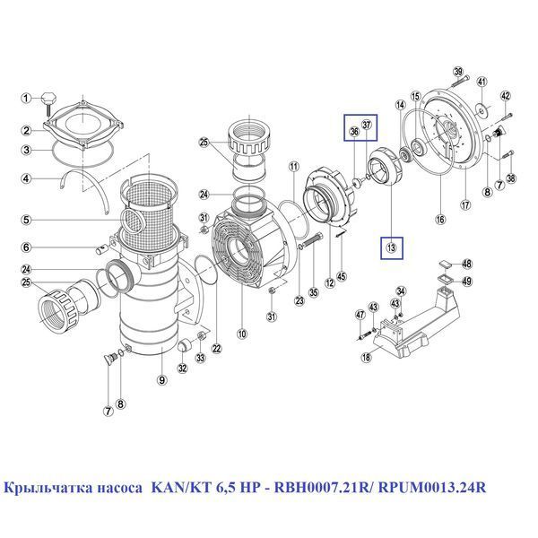 Крильчатка насоса KAN/KT 6 16240 фото