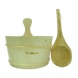 Набор GREUS сосна (шайка 4 л + черпак) с пластиковой вставкой для бани и сауны 106466 фото 2