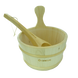 Набор GREUS сосна (шайка 4 л + черпак) с пластиковой вставкой для бани и сауны 106466 фото 1