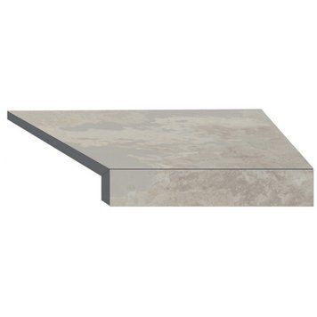 Кутовий Г-подібний елемент бортової плитки Aquaviva Loft Sand, 600x345x50(20) мм (правий/45&deg;) 33657 фото
