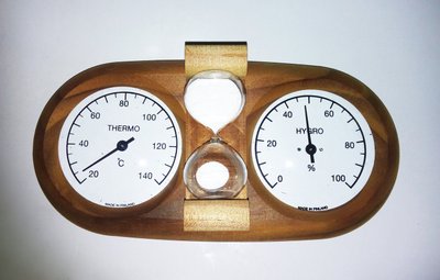 Термогігрометр струнний + пісочний годинник (15 хв.) термобереза для лазні та сауни 01879 фото