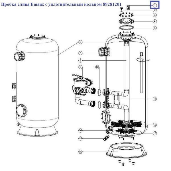 Пробка зливу Emaux з ущільнювальним кільцем 89281201 11857 фото