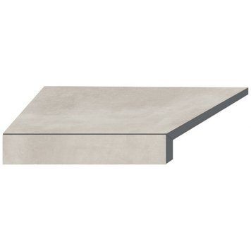 Кутовий Г-подібний елемент бортової плитки Aquaviva Patio Soft Grey, 600x345x50(20) мм (лівий/45&deg;) 33658 фото