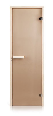 Стеклянная дверь для бани и сауны GREUS Classic прозрачная бронза 70/190 липа 107582 фото