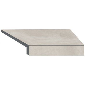 Кутовий Г-подібний елемент бортової плитки Aquaviva Patio Soft Grey, 600x345x50(20) мм (правий/45&deg;) 33659 фото
