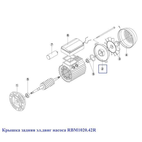 Кришка задня ел. двиг насоса KA/KAP 250-450 (MEC-90) 7304.A/RBM1020.42R/RMOT0002.04R 15917 фото