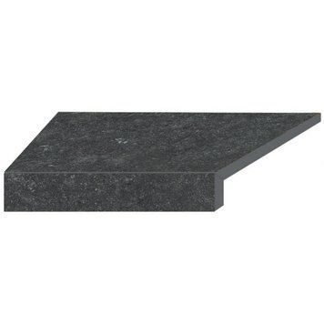 Кутовий Г-подібний елемент бортової плитки Aquaviva Stellar Dark Grey, 600x345x50(20) мм (лівий/45&deg;) 33664 фото