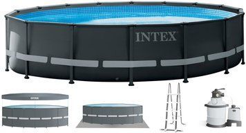 Каркасний басейн Intex 26334 ULTRA XTR (610х122 см) з пісочним фільтром, драбиною, підкладкою і тентом 40127 фото