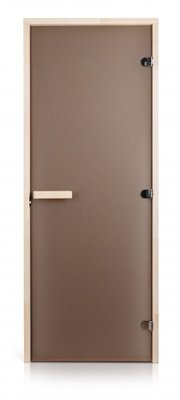 Стеклянная дверь для бани и сауны GREUS Classic матовая бронза 80/200 липа 107579 фото