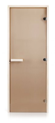 Стеклянная дверь для бани и сауны GREUS Classic прозрачная бронза 80/200 липа 107584 фото