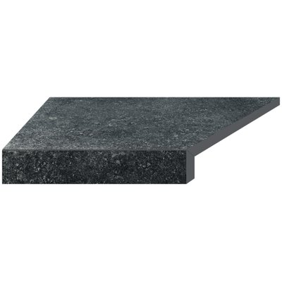 Кутовий Г-подібний елемент бортової плитки Aquaviva Granito Black, 595x345x50(20) мм (лівий/45°) 24700 фото
