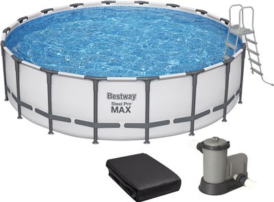 Каркасний басейн Bestway 561FJ (549х132 см) з картриджним фільтром, драбиною та тентом 34023 фото