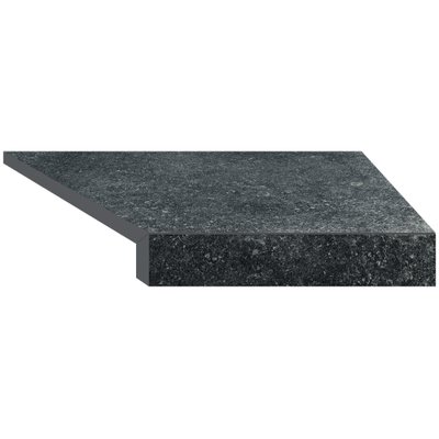 Кутовий Г-подібний елемент бортової плитки Aquaviva Granito Black, 595x345x50(20) мм (правий/45°) 24701 фото