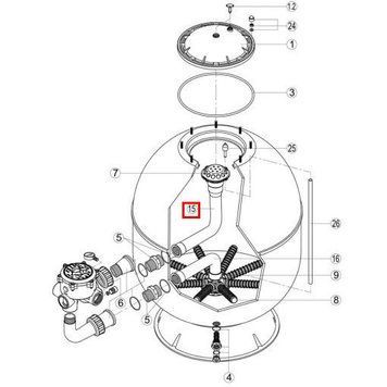 Коліно колектора для фільтра Kripsol AK640 (RRFI0015.01R) 22417 фото