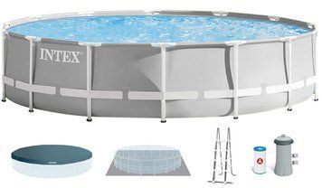 Каркасний басейн Intex 26726 Premium (457х122 см) з картриджним фільтром, драбиною та тентом 31411 фото