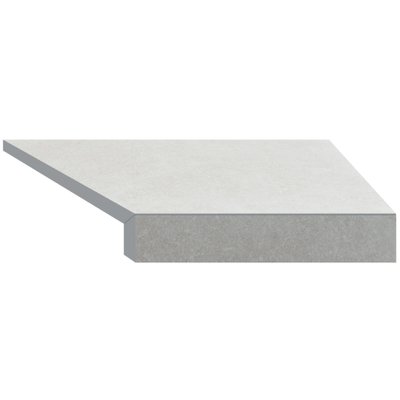 Кутовий Г-подібний елемент бортової плитки Aquaviva Granito Light Gray, 595x345x50(20) мм (правий/45°) 24703 фото