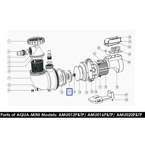 Крильчатка для насоса Emaux AMU020TP/AMU020P (1311044) 16025 фото