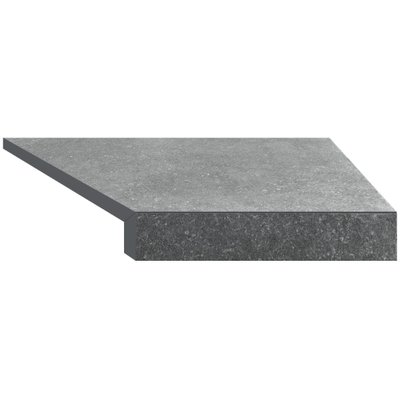 Кутовий Г-подібний елемент бортової плитки Aquaviva Granito Gray, Г-подібний, 595x345x50(20) мм (правий/45°) 24705 фото
