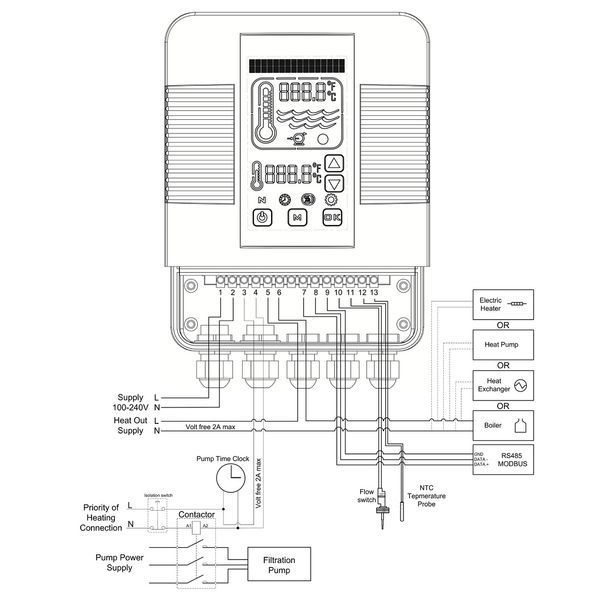 Цифровий контролер Elecro Heatsmart Plus теплообмінника G2/SST + датчик протоку та температури, керування через Wi-Fi 17160 фото
