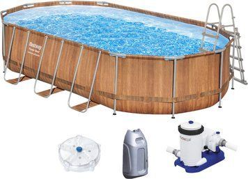 Каркасний басейн Bestway 56719 (610х366х122 см) з гідромасажем, картриджним фільтром та драбиною 22705 фото