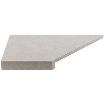 Кутовий Г-подібний елемент бортової плитки Aquaviva Montagna Light Gray, 595x345x50(20) мм (лівий/45&deg;) 25066 фото