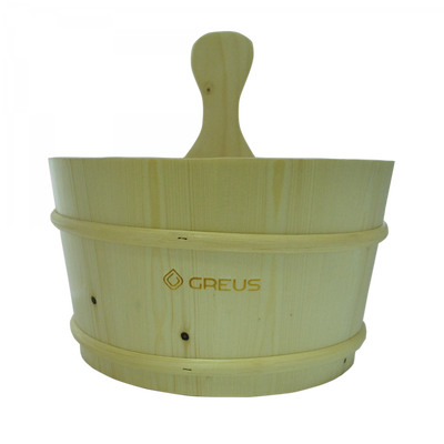 Шайка GREUS сосна 4 л с пластиковой вставкой для бани и сауны 106467 фото