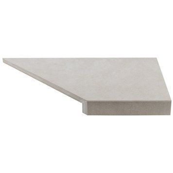 Кутовий Г-подібний елемент бортової плитки Aquaviva Montagna Light Gray, 595x345x50(20) мм (правий/45&deg;) 25072 фото
