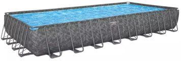 Каркасний басейн Bestway Grey 561KJ (956х488х132 см) з пісочним фільтром, тентом та драбиною 37845 фото