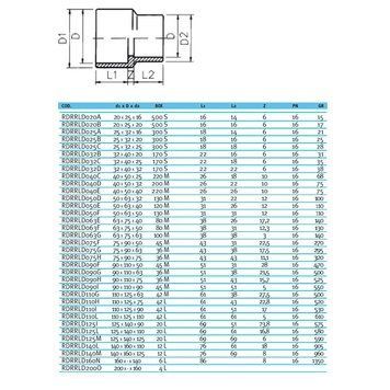 Муфта-втулка ПВХ Effast RDRRLD063F перехідна, d63x75x50 мм 18817 фото