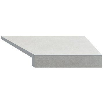 Кутовий Г-подібний елемент бортової плитки Aquaviva Granito Light Gray, 595x345x50(20) мм (правий/45&deg;) 24703 фото