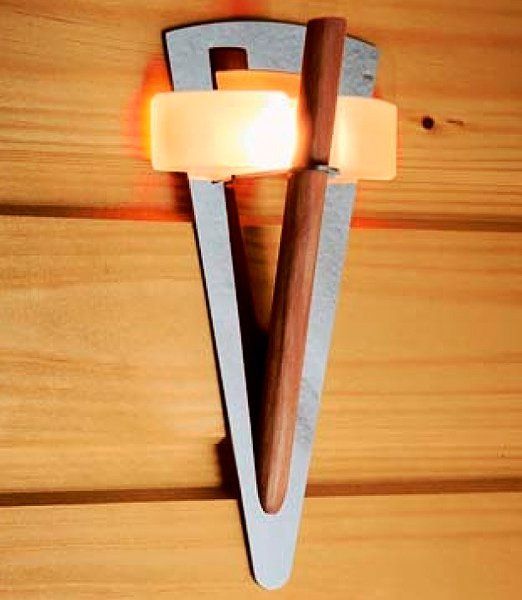 Светильник Факел TL 100 с деревянным стержнем Cariitti для бани и сауны 01056 фото