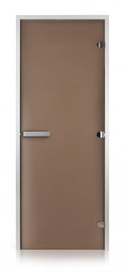 Стеклянная дверь для хамама GREUS матовая бронза 80/200 алюминий 108999 фото