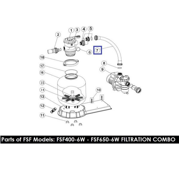 Шланг підключення фільтр-насоса з муфтами для ф/у Emaux FSF650 89032401 11879 фото