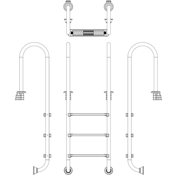 Сходи для басейну Emaux Muro NMU315-SR (3 сходинки), AISI-304 12416 фото