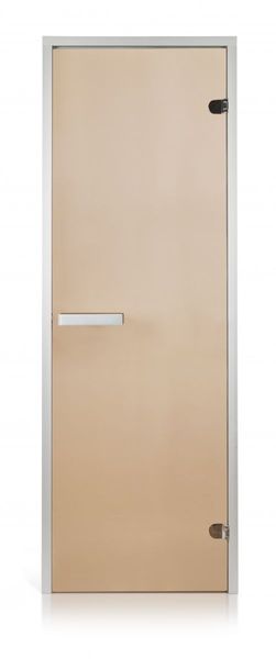 Стеклянная дверь для хамама GREUS прозрачная бронза 70/190 алюминий 108886 фото